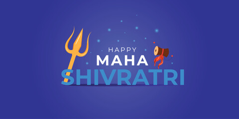 Maha Shivratri banner. Hindu celebration creative design for web. Vector illustration