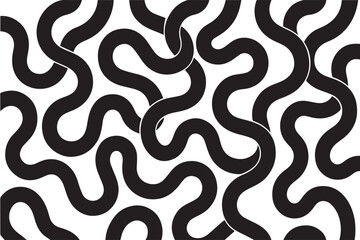 Interwoven Data Stream: Abstract Black and White Dynamic Flow Pattern