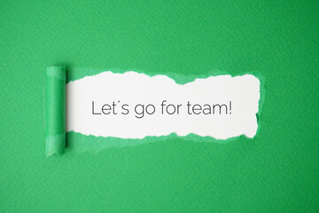 Let´s go for team!