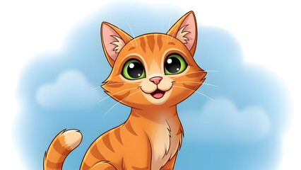 Fototapeta premium Title: “Playful Orange Tabby Kitten with Bright Expressions” 