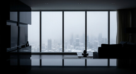 minimal modern winter office zoom background 