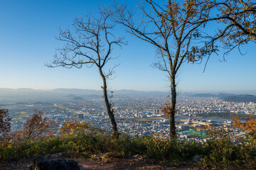Fototapeta premium 日本の香川県高松市屋島のとても美しい秋の風景