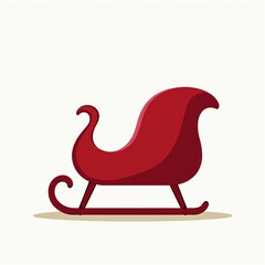 Vibrant red festive sleigh for Christmas marketing campaigns, holiday advertising, and winter seasonal promotions with copy space for text on white background
