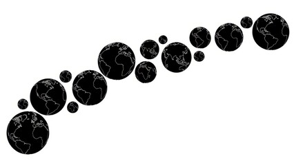 Abstract Pattern of Dark Spheres in a Diagonal Line.