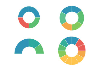 Obraz premium Segmented donut rings and semi-circle diagrams for modern data visualization