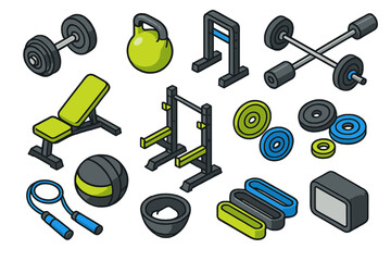 Isometric gym and fitness equipment for strength training and exercise
