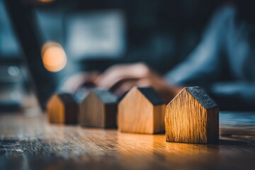 Wooden house models represent the dream of home ownership reflecting family life comfort stability security belonging and foundation of happiness togetherness and love.