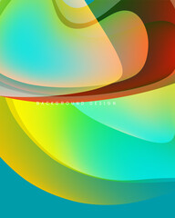 Abstract colorful waves create dynamic background. Smooth gradients blend vibrant hues, offering modern visual appeal.