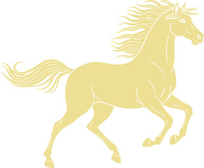 Elegant Golden Horse Running Freely Showcasing Power Grace And Majestic Movement
