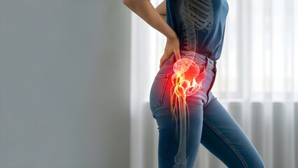 Hip Joint Pain Anatomy, Inflammation, and Musculoskeletal Discomfort Illustration
