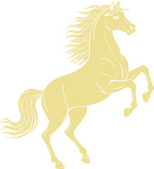 Elegant Spirited Horse Illustration in a Striking Powerful Pose