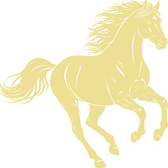 Majestic Light Yellow Horse Galloping with Flowing Mane and Tail