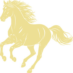 Dynamic golden horse silhouette a symbol of power and grace