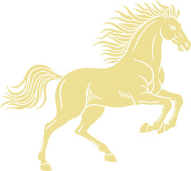 Majestic golden horse prancing with flowing mane and tail a beautiful equestrian symbol