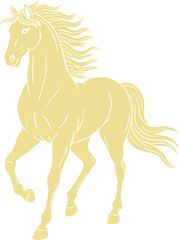 Graceful Golden Horse in Dynamic Pose Represents Freedom and Beauty
