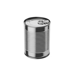 Blank tin can isolated on white background