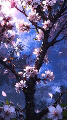 Beautiful Cherry Blossom Tree in Spring A Stunning Display of Nature's Beauty and Serenity