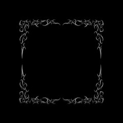 neo tribal frames, gothic style with futuristic abstract shapes, dark tattoo decorative borders