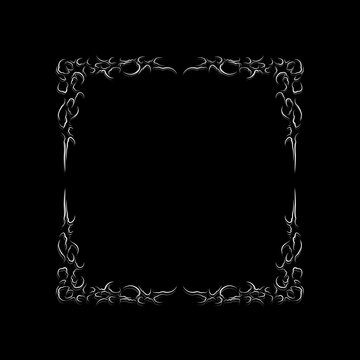 neo tribal frames, gothic style with futuristic abstract shapes, dark tattoo decorative borders