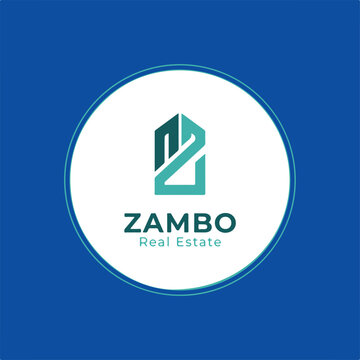 Minimalist Teal Zambo Real Estate Logo Design.eps
