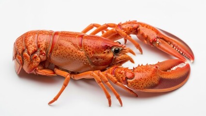A red lobster on a white background.