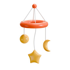 baby crib 3d icon illustration