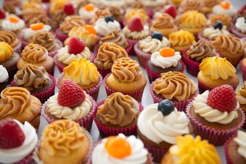 Assorted Cupcakes with Fruit Toppings - Celebration Dessert Display