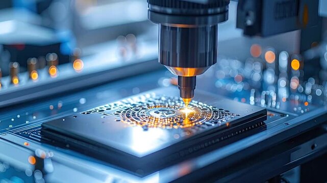 CNC Machine Engraving Circuit Board with Sparks