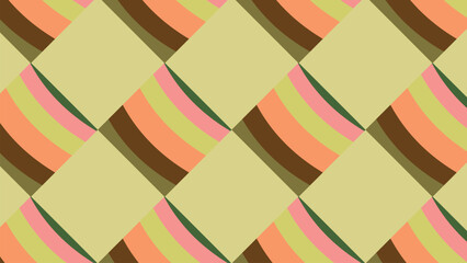 Colorful retro geometric seamless pattern with pink yellow and orange checkered mosaic design