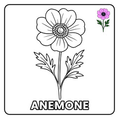 Anemone Flower Garden Children coloring page