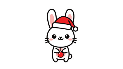 Festive Cheer Adorable Bunny with Christmas Ornament Ready for the Holidays