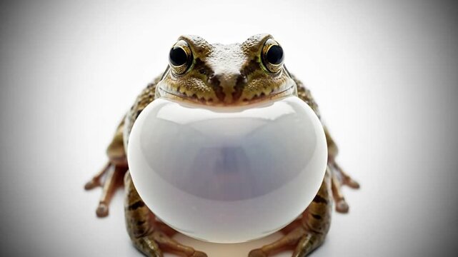 Amphibian Croaking Sequence Captures Throat Expansion in Detailed Video
