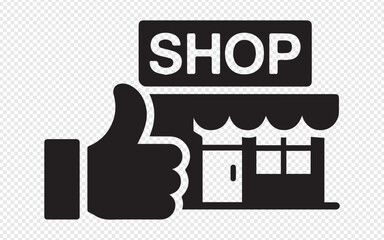 Boost your business with customer approval at your favorite shop, a thumbs up for local shopping, success and satisfaction, supporting businesses