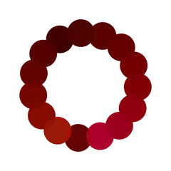 Maroon circle palette. Gradient color shades. Round form Vector. Deep tonal range