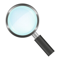 Magnifying glass symbol. Search tool icon. Loupe optical element. Vector zoom illustration.