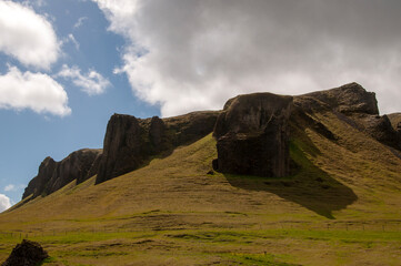 Kirkjubaejarklaustur Iceland, view of treeless mountain top
