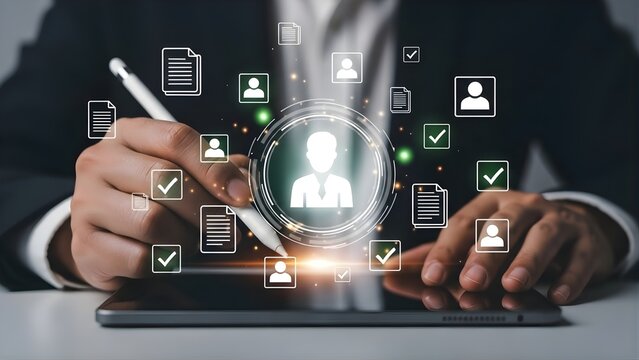 Human resources digital transformation and recruitment process concept