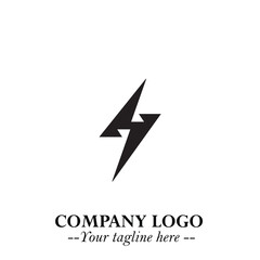 Sleek Electrical Logo Symbol on a Clean White Background for Modern Branding Design Elements Art