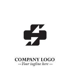 Sleek Electrical Logo Symbol on a Clean White Background for Modern Branding Design Elements Art