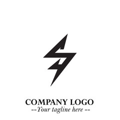 Sleek Electrical Logo Symbol on a Clean White Background for Modern Branding Design Elements Art