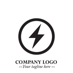 Sleek Electrical Logo Symbol on a Clean White Background for Modern Branding Design Elements Art