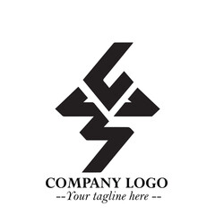 Sleek Electrical Logo Symbol on a Clean White Background for Modern Branding Design Elements Art