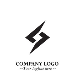 Sleek Electrical Logo Symbol on a Clean White Background for Modern Branding Design Elements Art