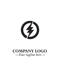 Sleek Electrical Logo Symbol on a Clean White Background for Modern Branding Design Elements Art