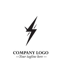 Sleek Electrical Logo Symbol on a Clean White Background for Modern Branding Design Elements Art