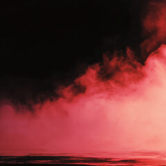 Red abstract composition featuring a vibrant crimson mist against a pure black background. The overall aesthetic is cinematic and atmospheric, emphasizing contrast and mood.