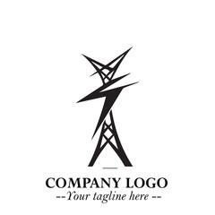 Sleek Electrical Logo Symbol on a Clean White Background for Modern Branding Design Elements Art