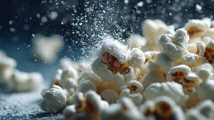 Close-up of popcorn with seasoning dusting over it.