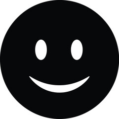Fototapeta premium Simple black smiley face icon with eyes and mouth