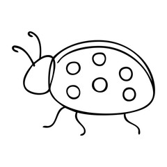 Dibujo de línea continua de mariquita 